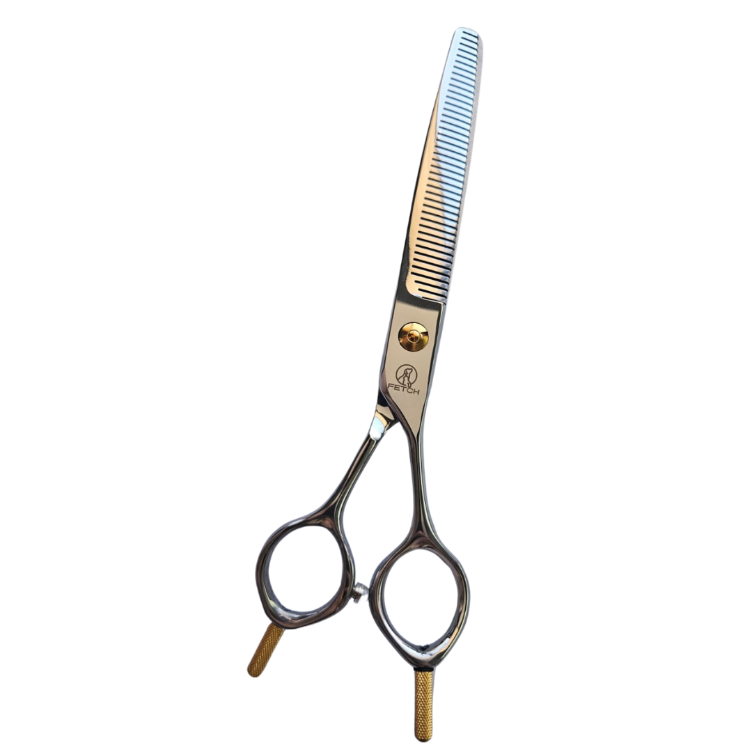 7.5" Emerald T42 Straight Fluffer Fetch Scissors 440c - Fetch Grooming Supplies