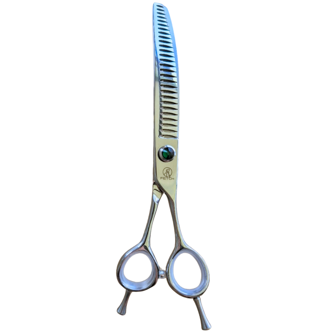7.5" Emerald T28 Curved Chunker Scissors 440c - Fetch Grooming Supplies