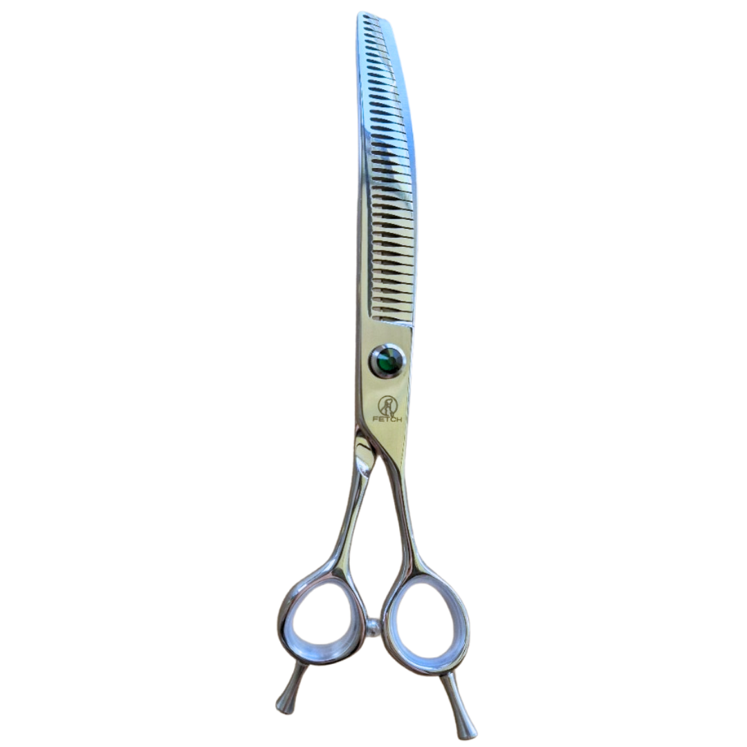 7.5" Emerald T38 Curved Blender Scissors 440c - Fetch Grooming Supplies