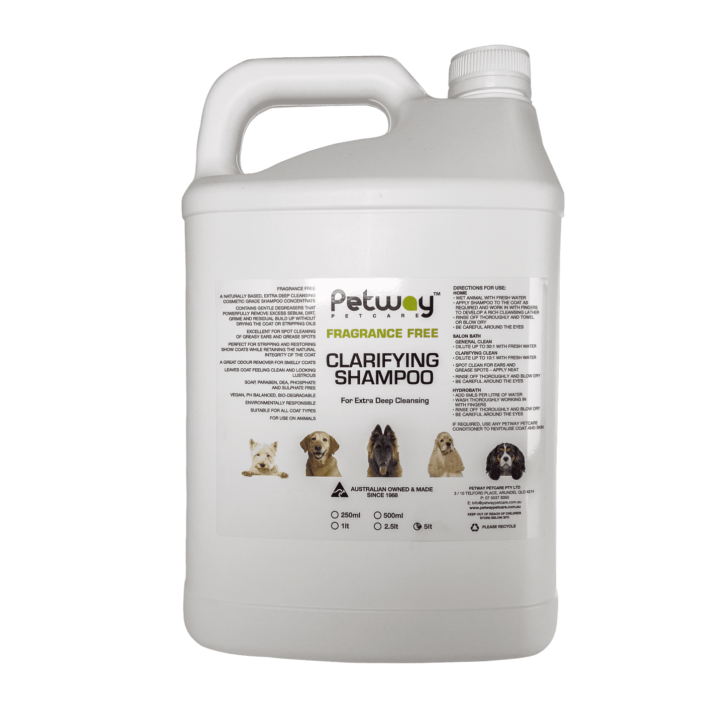 Petway Shampoo Clarifying Fragrance Free - Fetch Grooming Supplies