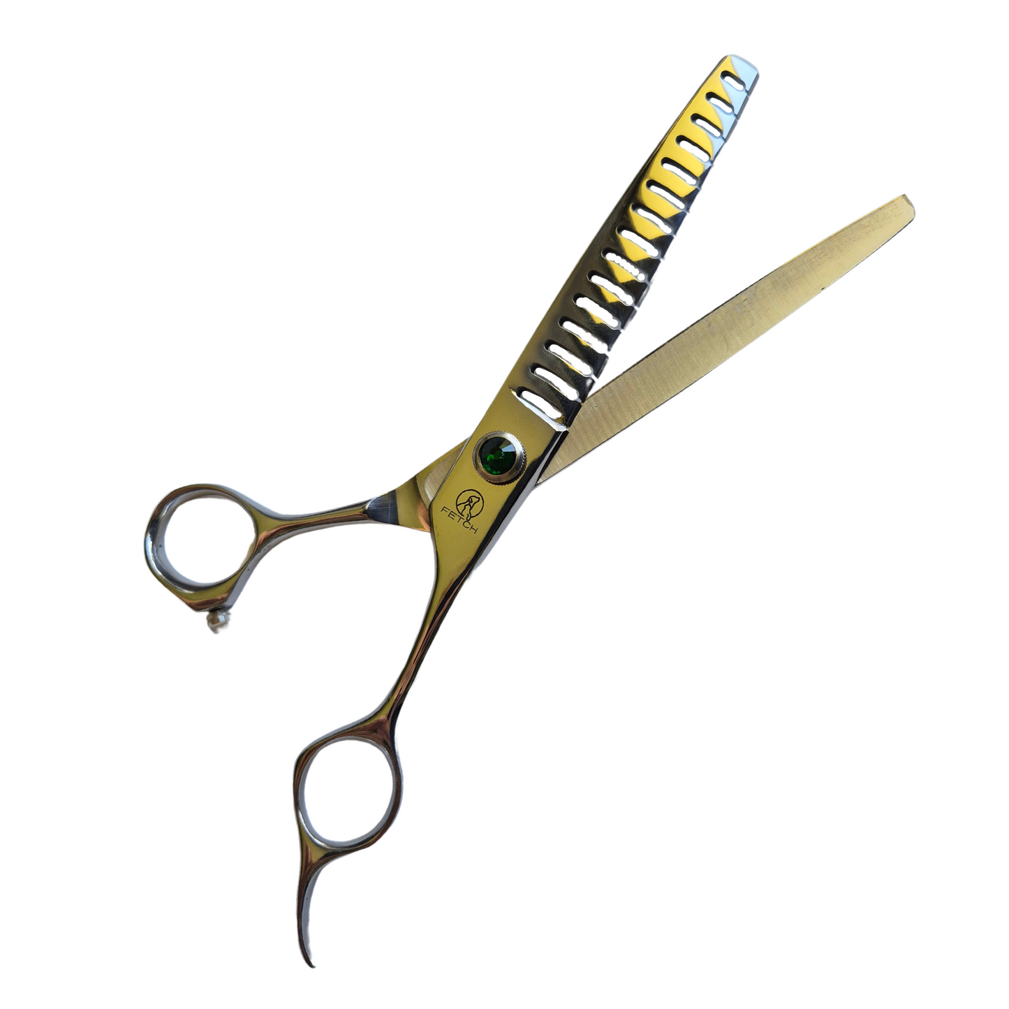 7" Emerald T15 Chunker Straight Scissors 440c - Fetch Grooming Supplies